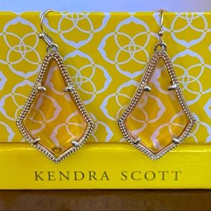 Kendra Scott Alex Gold Earrings Clear Peach